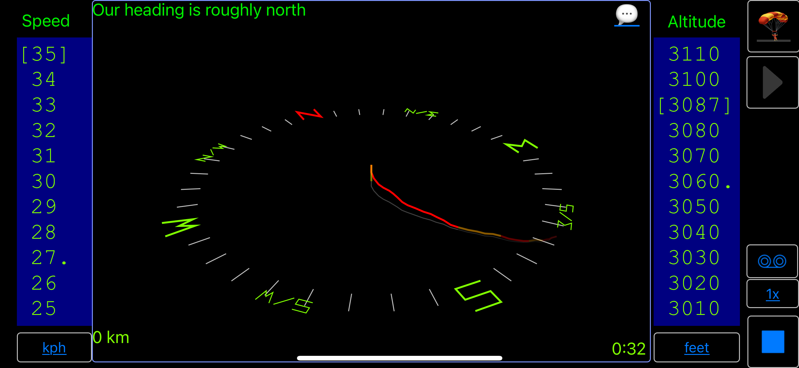 A display of 'Flight Crew' shoiwng a flight compass and the latest AI comment.